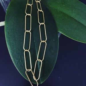 Gold filled paperclip necklace